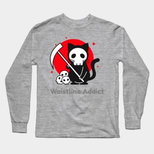 Reaper Kitten With Cute Scythe and Skulls Long Sleeve T-Shirt